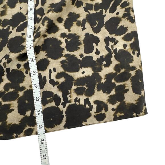 CURRENT ELLIOTT Annabelle Blouse In Khaki Inky Leopard Print XS - Picture 7 of 9